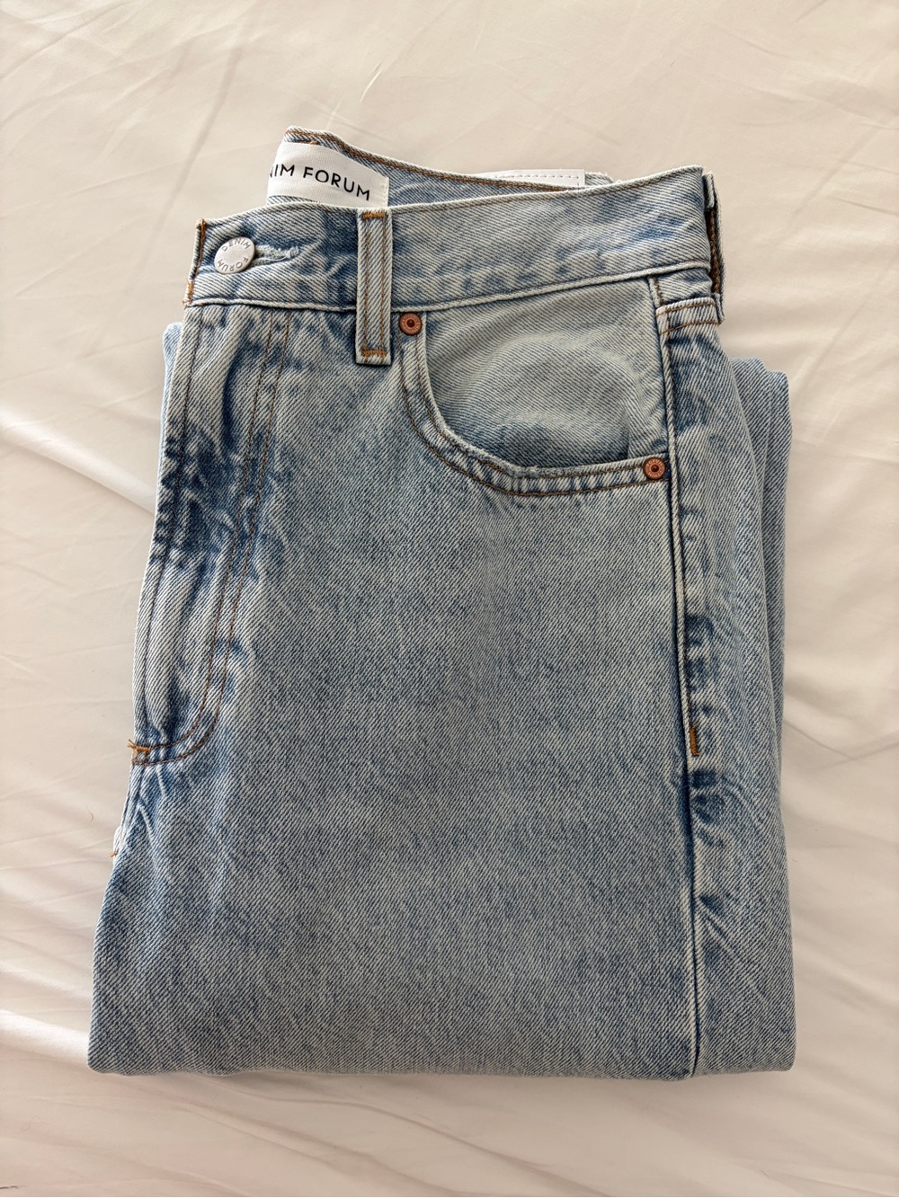 Denim Forum The Farrah & Marlo High-Rise Light Blue Women's Jeans
